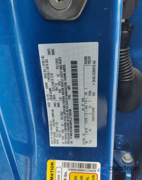 2023 Ford Bronco Base from USA, damaged, VIN 1FMDE5BH8PLC16038